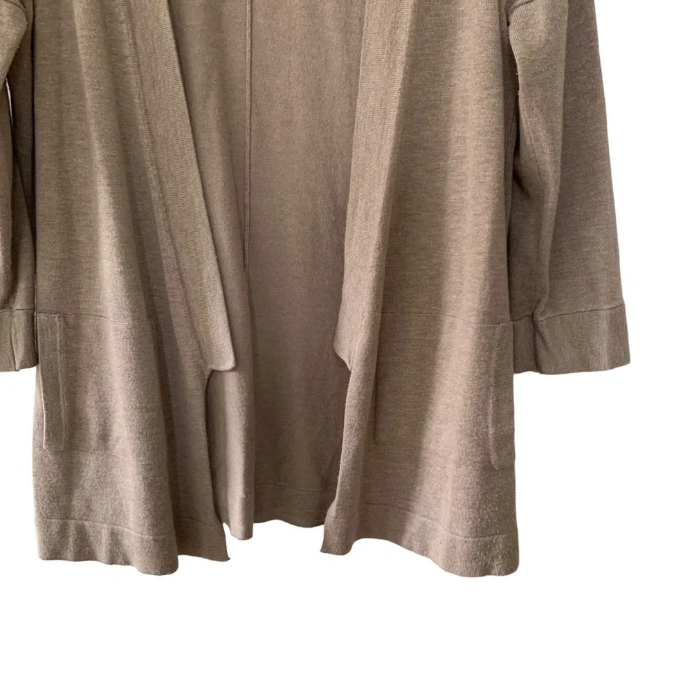 Zara Knit Lightweight Tan Brown Cardigan Women’s Medium With Pockets - Picture 4 of 10